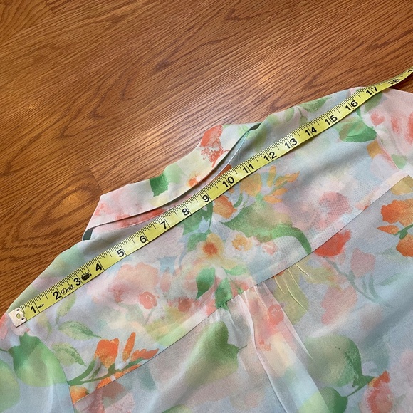 J Jill Chiffon Sheer Long Sleeved Blouse, Size M - Picture 9 of 14